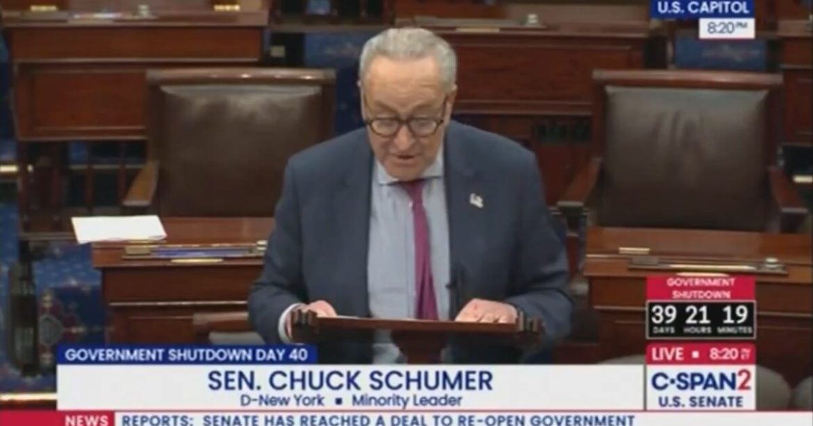 Schumer Melts Down on Senate Floor as Democrat Senators Cave and Join Republicans to Reopen Government (VIDEO)