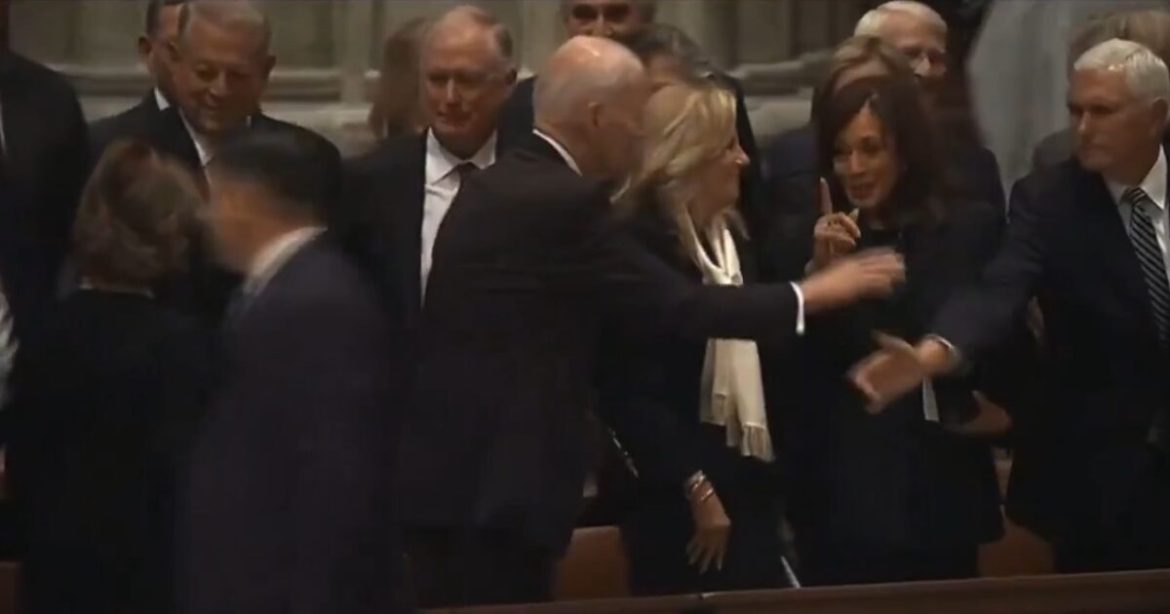 Biden’s Awkward Encounter with Kamala Harris at Dick Cheney’s Funeral (VIDEO)