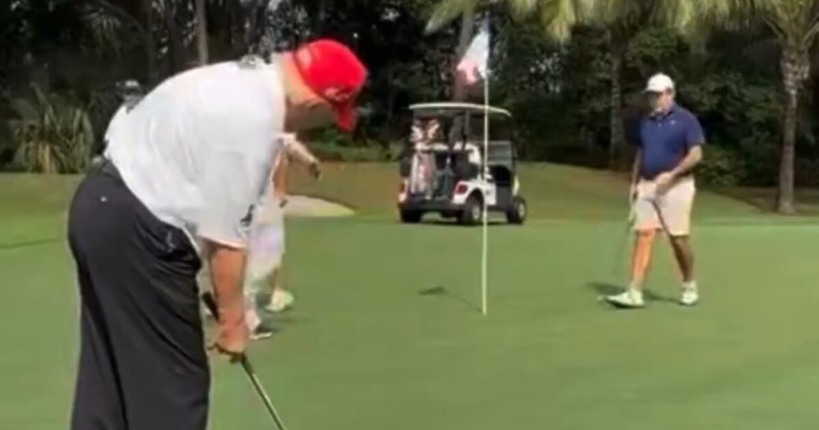 WATCH: President Trump Makes Chip Shot and Walks Away Like a Boss in Viral Video