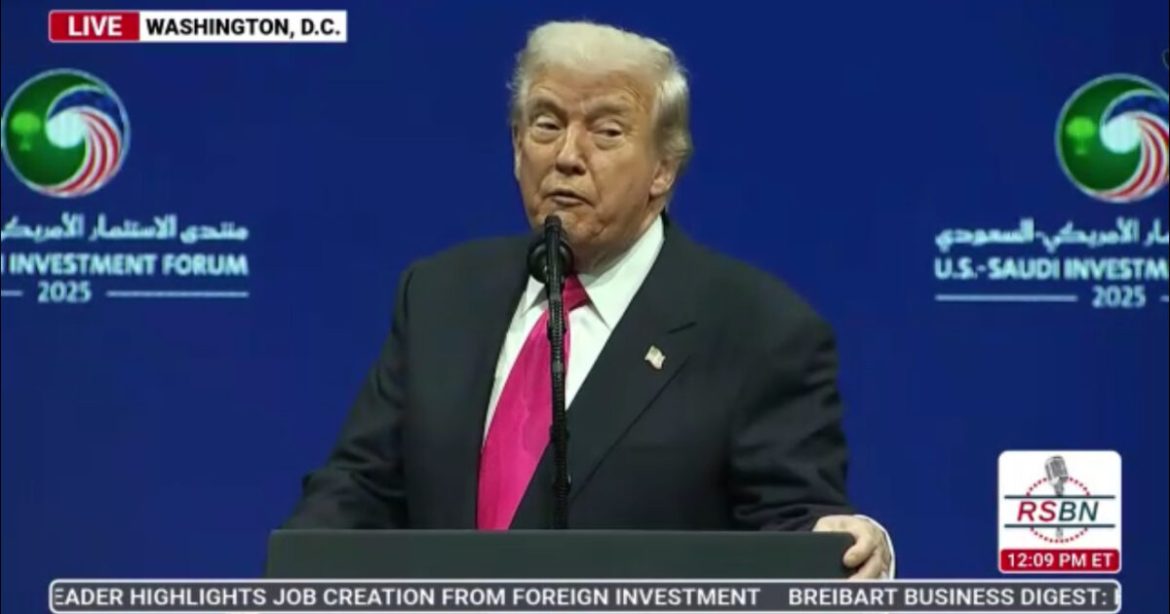 WATCH LIVE: President Trump Delivers Remarks at U.S. – Saudi Investment Forum – 12 PM ET