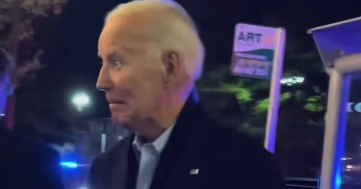 Joe Biden Looks Like a Zombie as He Shuffles Into Virginia Restaurant (VIDEO)