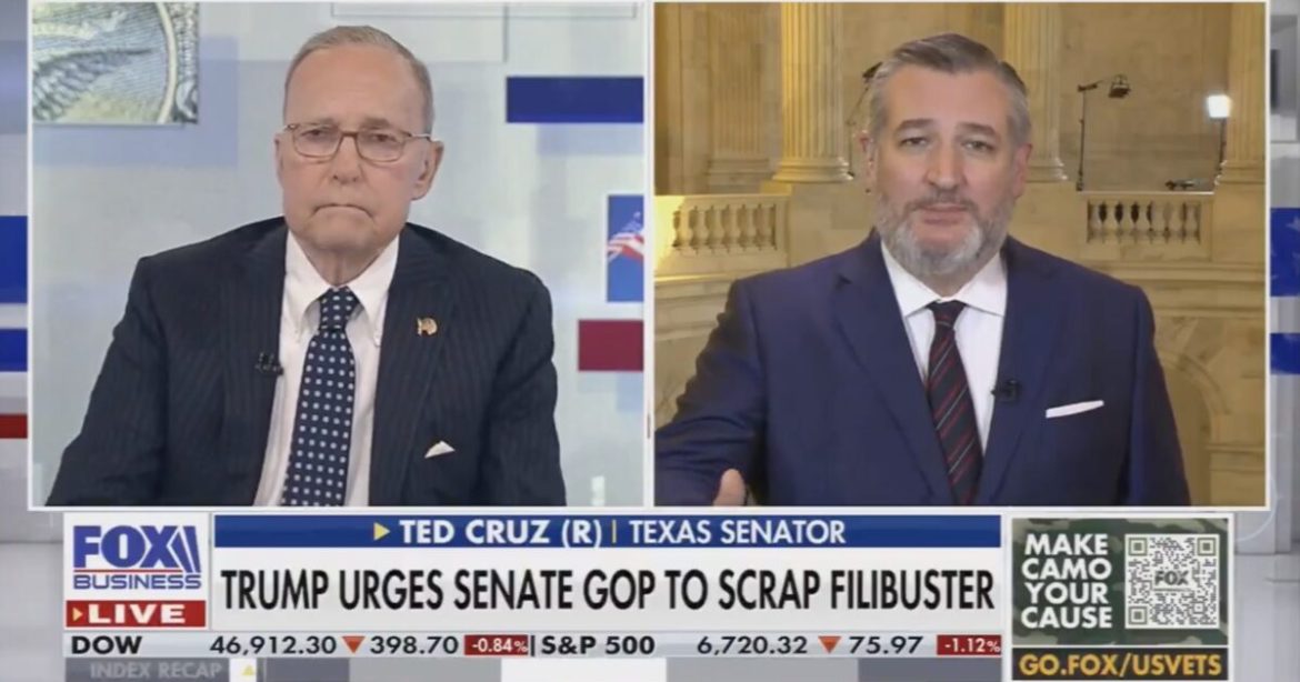 Sen. Ted Cruz CONFIRMS “The Votes Are Not There to End the Filibuster” — As Trump Pushes GOP Senators to Act Before Democrats Do