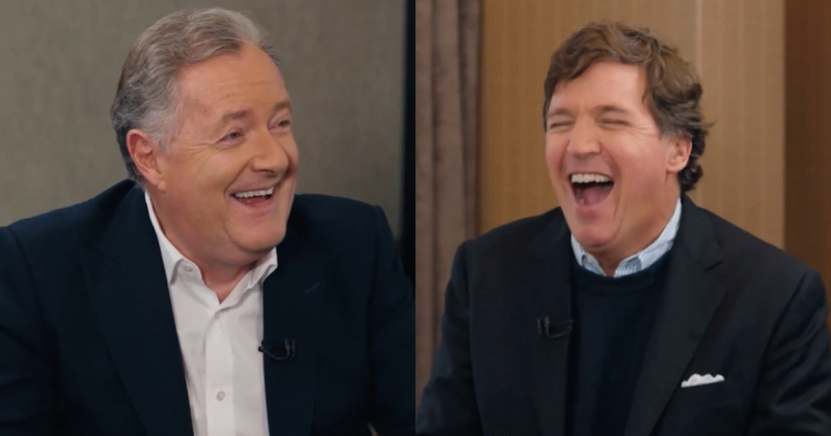 WATCH: “You Don’t Want to Get Arrested, Do You?” – In Hilarious Exchange Tucker Carlson Dares Piers Morgan to Say “F*ggot” on Camera After UK Woman Convicted of Hate Crime for Calling Man who Beat Her Up a “F*ggot”