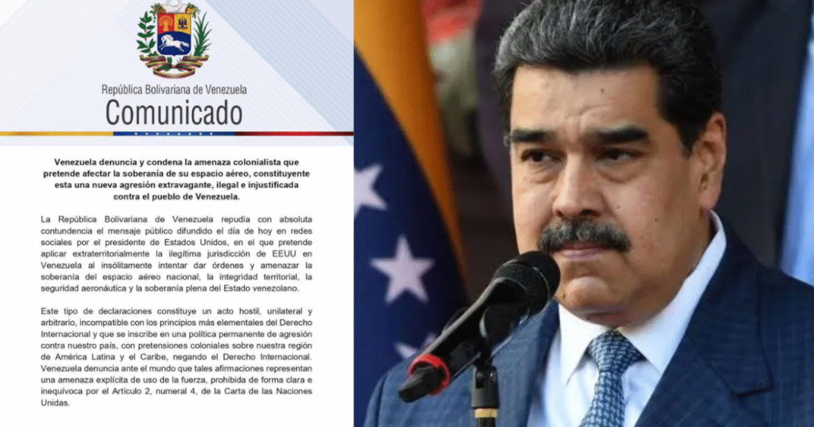 Venezuela Issues Statement After President Trump Orders All Aircraft to Avoid Regime-Controlled Airspace