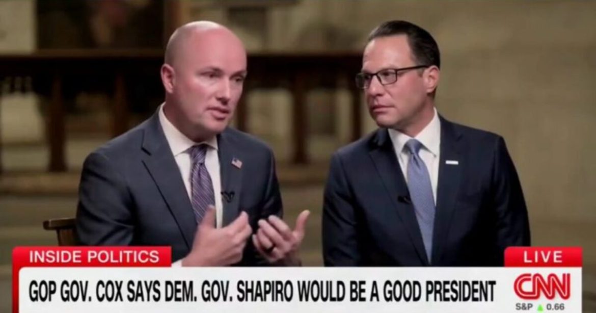 GOP Utah Governor Cox Pushes Democrat Pennsylvania Governor Shapiro for President