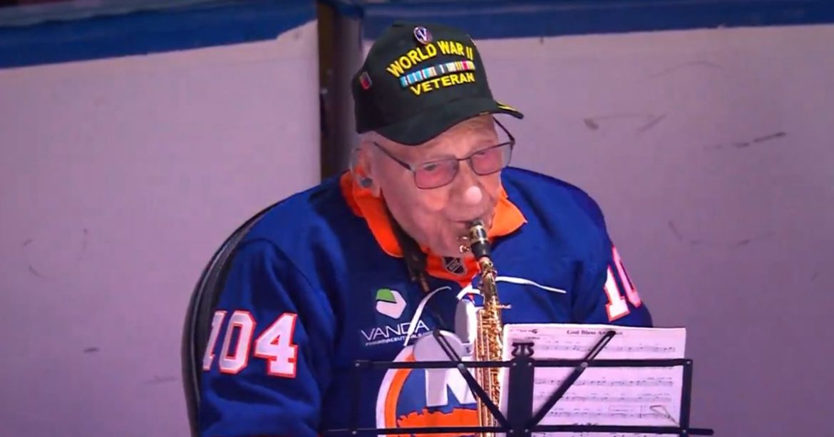 Watch: NHL Crowd Erupts in Chants of ‘USA’ After 104-Year-Old WWII Vet’s Epic Anthem Performance