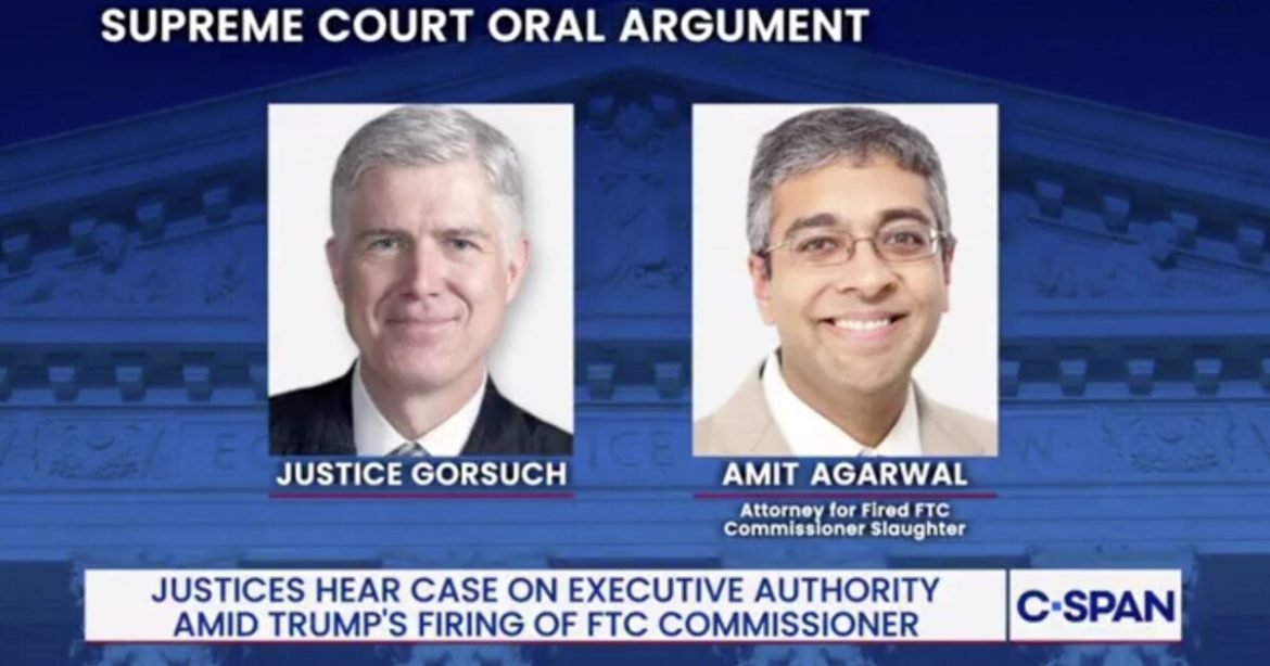 BRUTAL: Justice Gorsuch Easily DISMANTLES Fired Democrat FTC Commissioner’s Attorney on “Independent Agencies” Argument — ‘There Is NO Such Thing as Fourth Branch of Government’