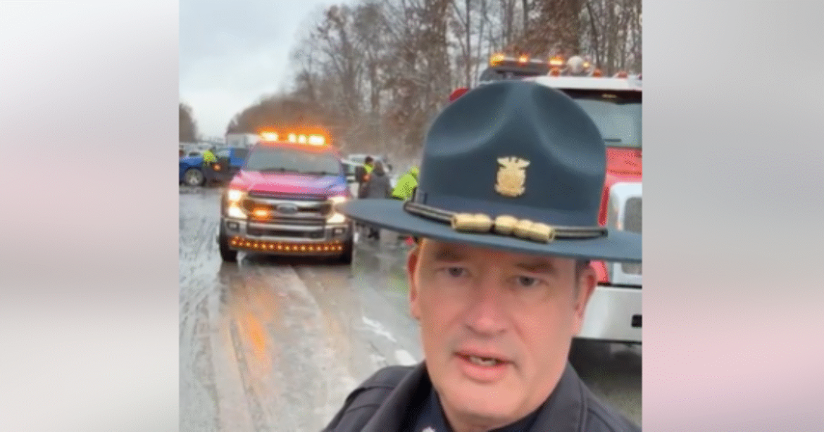 Snowy Roads Cause 45-Vehicle Pileup in Indiana (VIDEO)