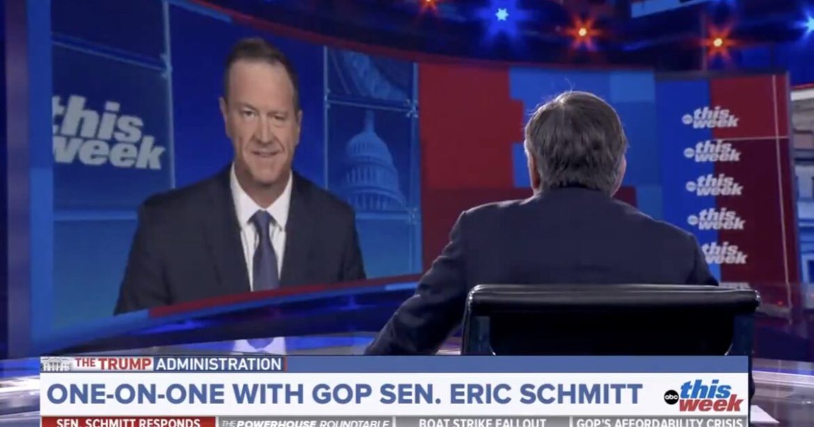 Sen. Eric Schmitt OBLITERATES Stephanopoulos’ Narrative in Epic Confrontation on Live TV