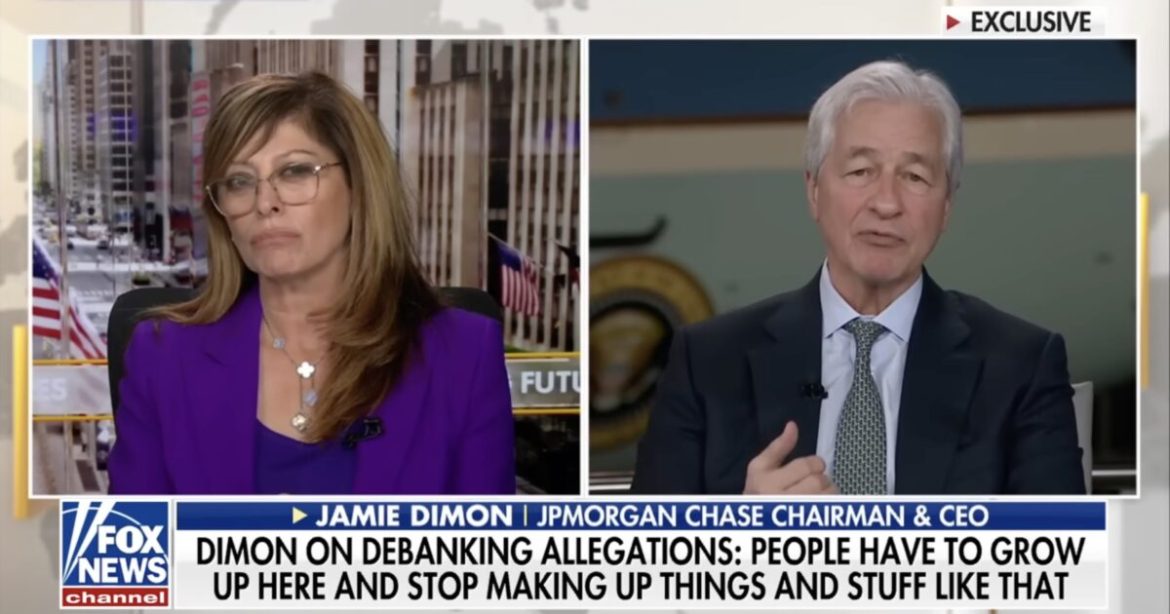DISGRACE: JPMorgan CEO Jamie Dimon Shrugs Off Maria Bartiromo’s Questions on Debanking Trump Media and Handing Over Records to Jack Smith: “People Have to Grow Up Here”