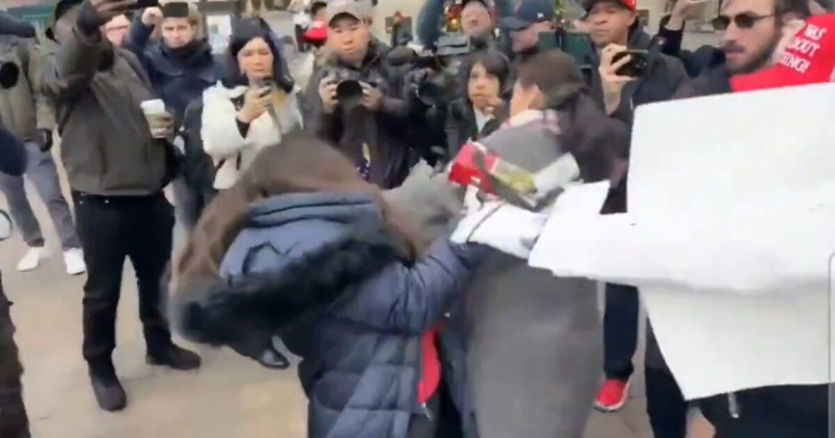 MAGA Vs Liberal Woman Fight Breaks Out as January 6 Defendants Gather at Capitol – Leftist Ends Up in Cuffs (VIDEO)