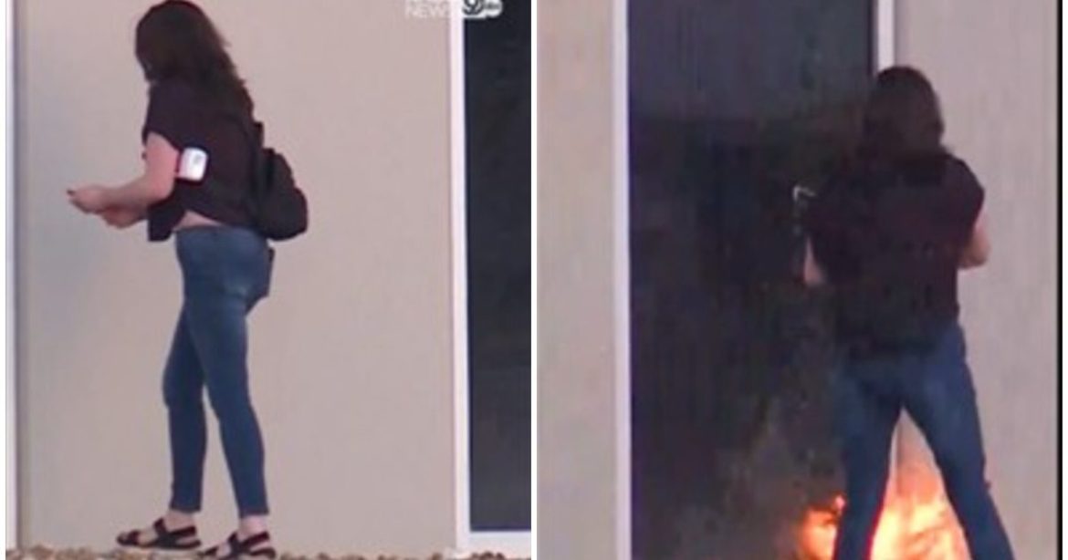 Woman Caught on Tape Setting Fire to Warehouse Rumored as Potential ICE Detention Center (VIDEO)