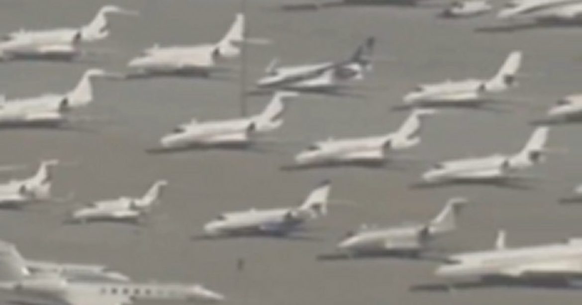 Rich Elites Ignored Climate Change by Flying Hundreds of Private Jets to the Super Bowl (VIDEO)