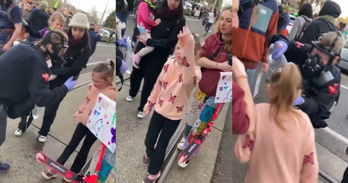 Shocking Child Endangerment: Seven-Year-Old Girl Gets Hit with Pepper Spray After Irresponsible Parents Drag Her to Anti-ICE Riot (VIDEO)