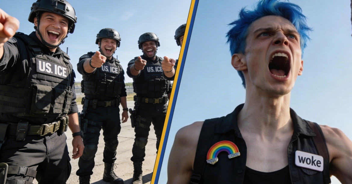 ICE Agents Laugh At Leftist MALE KAREN At Airport | Drew Hernandez