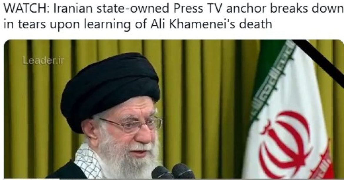 MUST SEE TV: Iranian Press TV Anchor Breaks Down in Tears After Learning Khamenei Was Killed in US-Israeli Airstrikes
