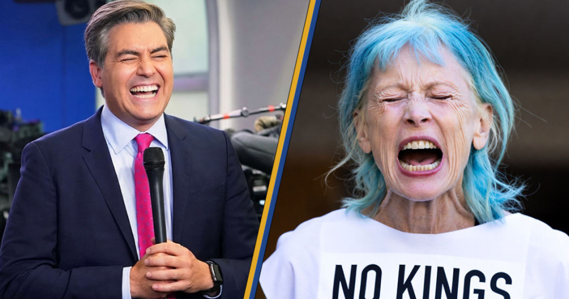 Failure Jim Acosta Laughs At No Kings Protester’s Sign Wishing Death On President Trump? | Drew Hernandez