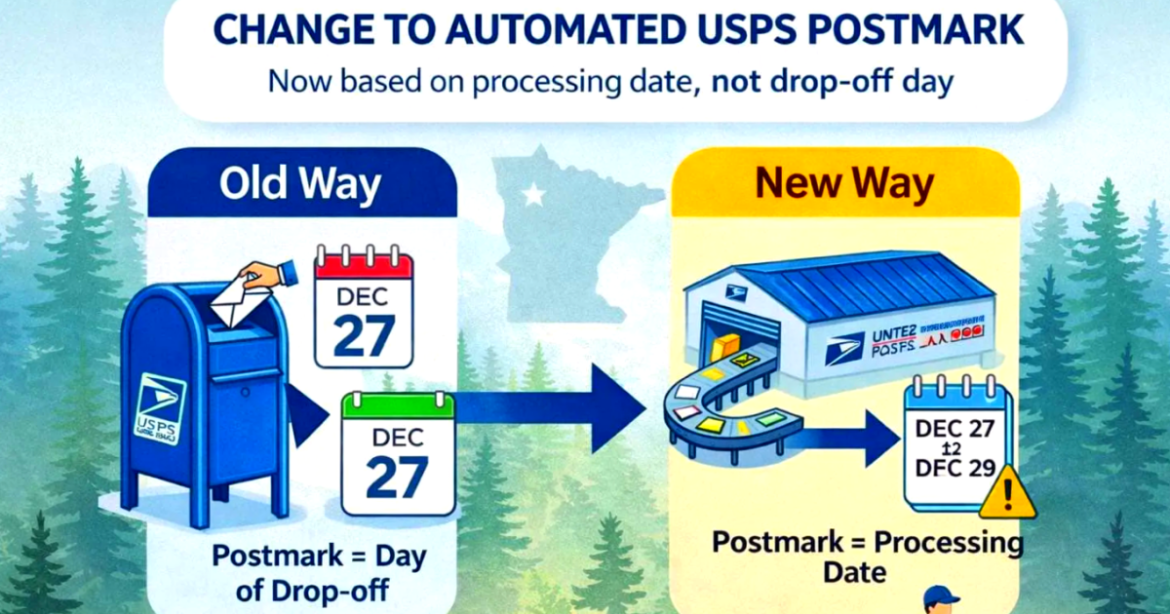 USPS Postmarks Now Stamped 1-2 Days After USPS Takes Possession. 47% Of Population Affected, Mostly Republican Areas (Ballots, Taxes, Legal Docs)