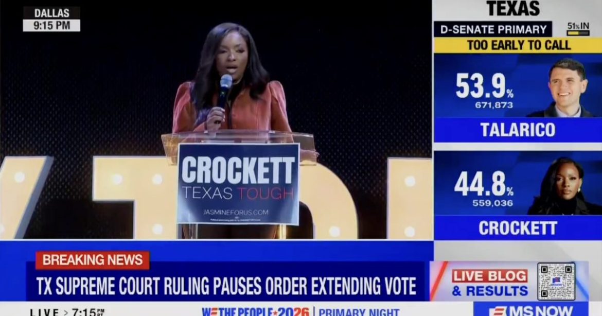 LOL: Jasmine Crockett STORMS OUT of Her Own Event After Brutal Democrat Primary Loss — Claims “Republicans” Are Cheating Despite Previously Saying Voter Fraud Is a ‘Conspiracy’