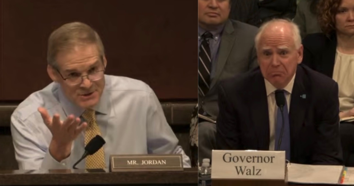 WATCH: “Why Didn’t You Tell the Truth?” – Rep. Jim Jordan Tears Into Tim Walz for Lying and Allowing Somalis to Commit Fraud for Their Votes