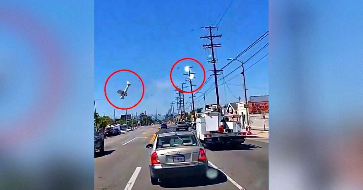 SHOCK VIDEO: Small Plane Hits Powerlines, Flips and Crashes to the Ground in California