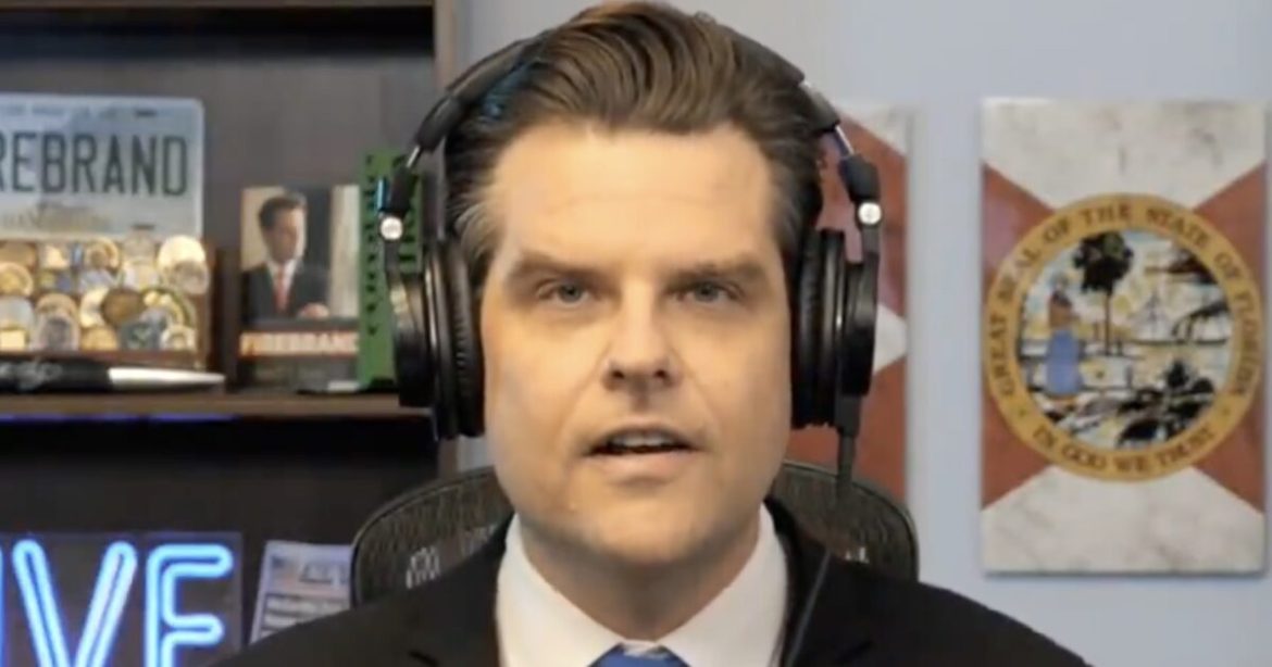 Former Congressman Matt Gaetz Claims U.S. Has a Top Secret ‘Alien Hybrid Breeding Program’ (VIDEO)