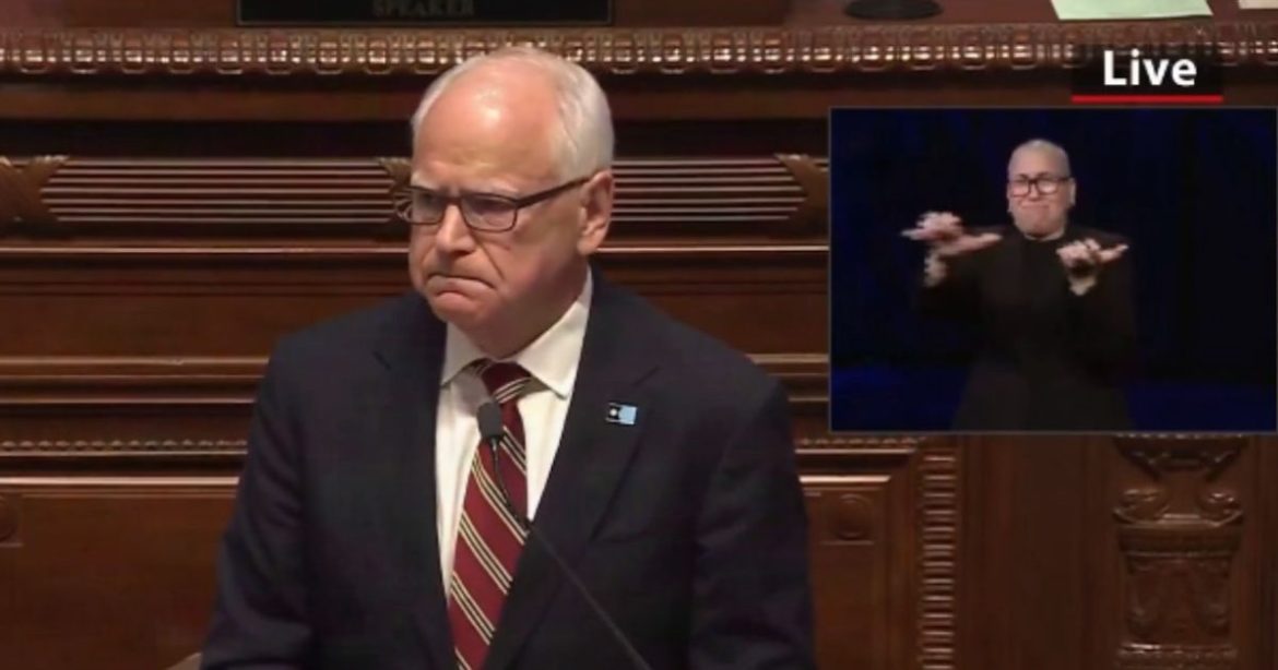 DISGUSTING: Minnesota Gov. Tim Walz Calls ICE Agents ‘Armed Lawless Gangs’ Conducting ‘Campaign of Organized Brutality’ in State of the State Address (VIDEO)