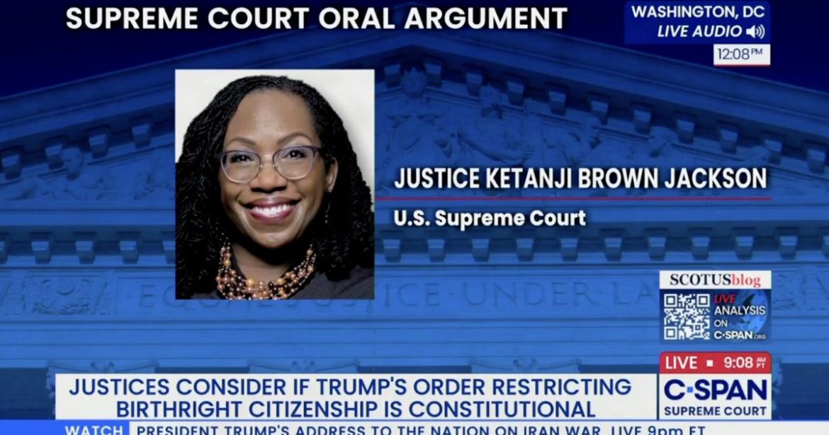 YOU CAN’T MAKE THIS UP: Justice Ketanji Brown Jackson Claims Stealing a Wallet in Japan Makes You ‘Locally Owe Allegiance’ in Bizarre Birthright Citizenship Argument