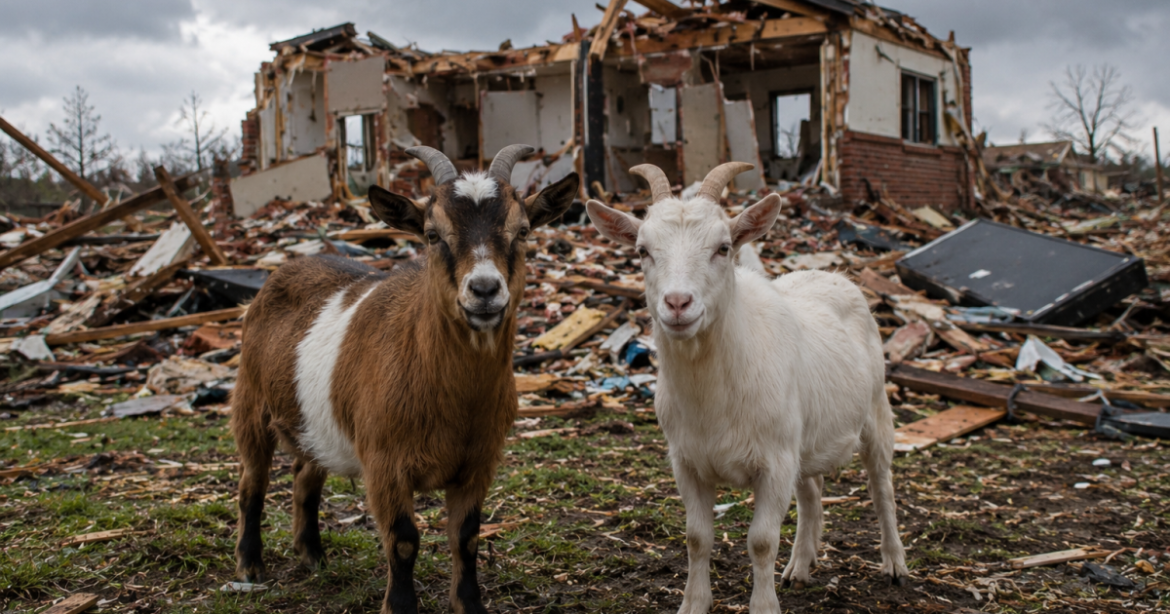Hero Goats Lead Rescuers to Family Buried Alive After Monster Tornado Levels Oklahoma Home