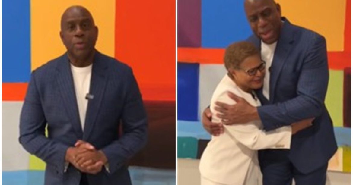 NBA Legend Magic Johnson’s Gushing Endorsement of Failed LA Mayor Karen Bass Totally Backfires After X Users Uncover This Damning Fact (VIDEO)
