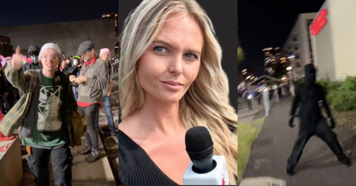 Antifa Terrorists Violently Mob and Chase Journalist Katie Daviscourt at Portland ICE Facility, Throw Rock at Her Face as She Tries to Report on Their May Day Riot (VIDEOS)
