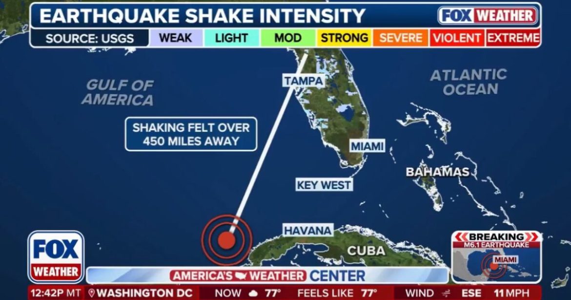 Magnitude 6.1 Earthquake Strikes Northwest Cuba – Shaking Felt in Florida, Mexico – Buildings Shake in Miami (VIDEO)