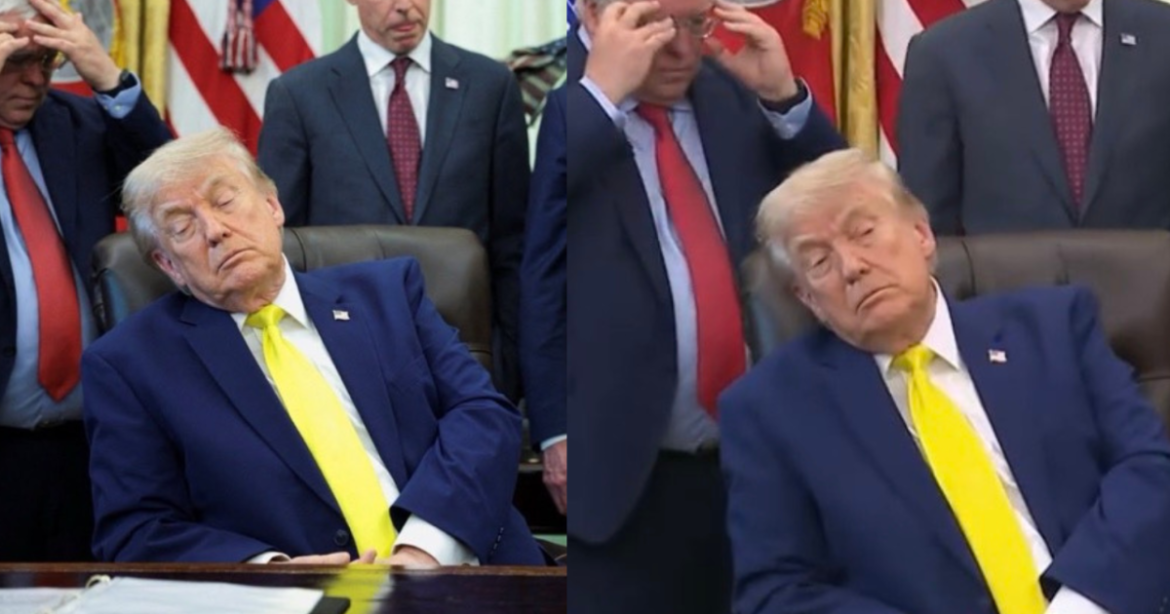 (VIDEO) Dems Falsely Claim Trump “Fell Asleep Multiple Times in the Oval Office” Yesterday and Call for 25th Amendment – White House Responds to “Dumbass Mouth-Breathers”